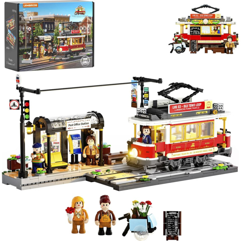 Lumibricks Historic Tram and Train Station, Construction Toy