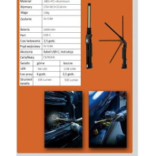 King Tony KT HC LATARKA WARSZTATOWA LED 500lm SKŁADANA