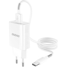 Dudao Wall charger Dudao A3EUT 2x USB with USB-C cable 12W  (white)
