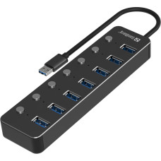 Sandberg 134-33 sąsajos &scaron;akotuvas USB 3.2 Gen 1 (3.1 Gen 1) Type-A 5000 Mbit/ai Juoda