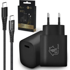 Extralink Ładowarka ExtraLink EXTRALINK SMART LIFE SET02 CABLE + CHARGER: 60W 20V 3A, USB-C-USB-C, 200CM / 18W PD3.0 5V/3A 9V/2A (BLACK)