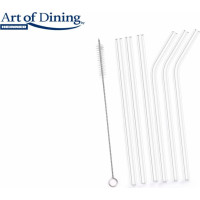 Stiklinių šiaudelių rinkinys su valymo šepetėliu 6vnt 20cm HR-YMJ-JC011 HEINNER