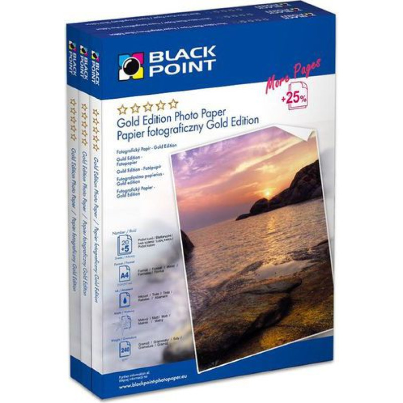 Black Point Papier fotograficzny do drukarki A6 (PFA6G230B)