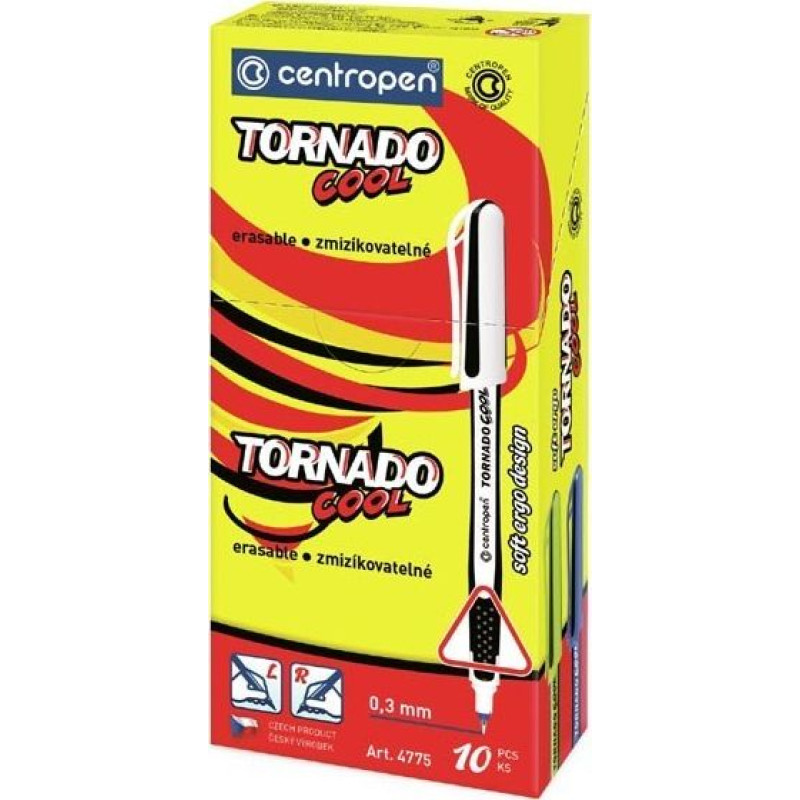 Centropen Centropen, zestaw Tornado 4775, niebieski, 10szt, 0.3mm, zmazywalny, COOL