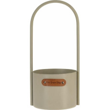 Progarden Doniczka metalowa beż 30x13 cm Kwietnik z rączką