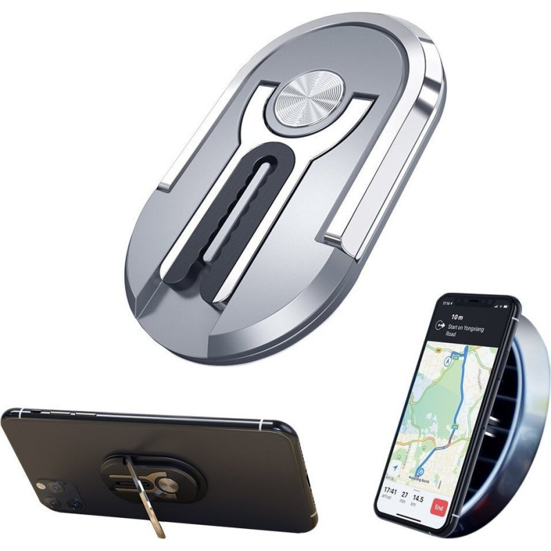 Strado Multi-functional ring holder for finger and telephone airing grate (Silver)