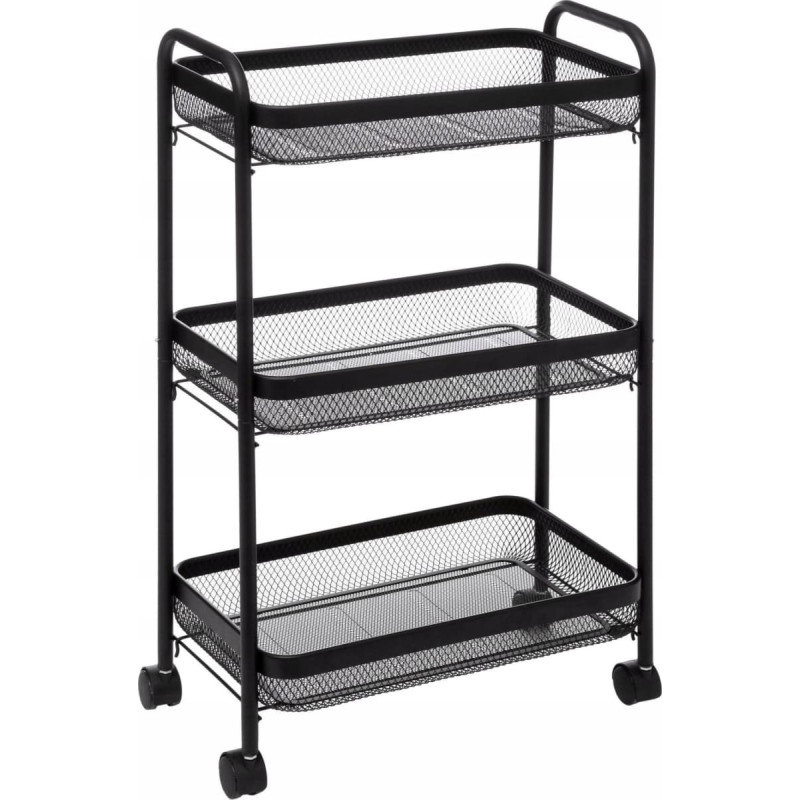 5Five W&oacute;zek kuchenny na k&oacute;łkach MAYAJ, 3 poziomy, czarny