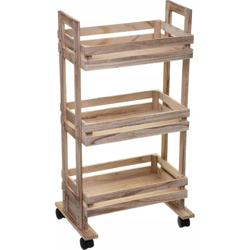 5Five W&oacute;zek kuchenny z 3 p&oacute;łkami, drewniany, 82 cm