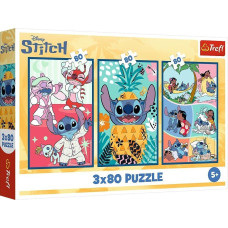 Trefl PUZZLE 3x80 Świat Stitcha/Disney Lilo_Stitch 34885