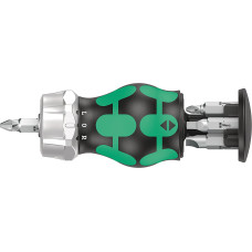 Wera Kraftform compact stubby magazine RA 1, socket wrench (black/green, 7 pieces, with ratchet function)