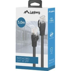 Lanberg PATCHCORD KAT.5E UTP 5M Black BOX FLUKE PASSED LANBERG
