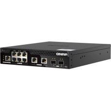 Qnap QSW-M2106PR-2S2T tinklo komutatorius Valdomas L2 10G Ethernet (100/1000/10000) Maitinimas per Eternetą (PoE) 1U Juoda