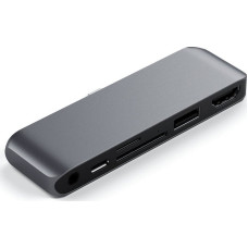 Satechi HUB USB Satechi Hub Satechi USB-C (USB-C 60W, 4K HDMI, USB-A, czytnik kart micro/SD, jack port) (space gray)