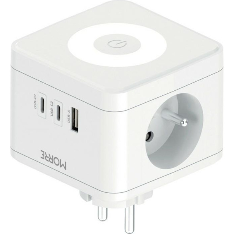 Tiross MORRE ROZGAŁĘZIACZ KOSTKOWY 2G,USB,2xUSB-C +LAMPKA