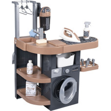 Simba-Dickie Smoby Rowenta household set laundry room, children's household appliance brown/dark grey