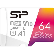 Silicon Power Tab Silicon Power Elite MicroSDXC 64 GB Class 10 UHS-I/U1 A1 V10 (SP064GBSTXBV1V20SP)