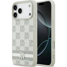 Dkny Etui Checkered with Printed Stripes do iPhone 17 Pro Max beżowy