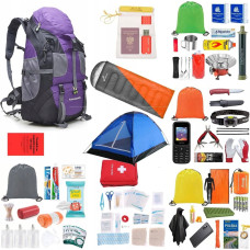 Vidaxl Plecak turystyczny vidaXL Plecak Ewakuacyjny Z Wyposażeniem Zestaw Wszystko Co Potrzeba Readypack X2 Fioletowy