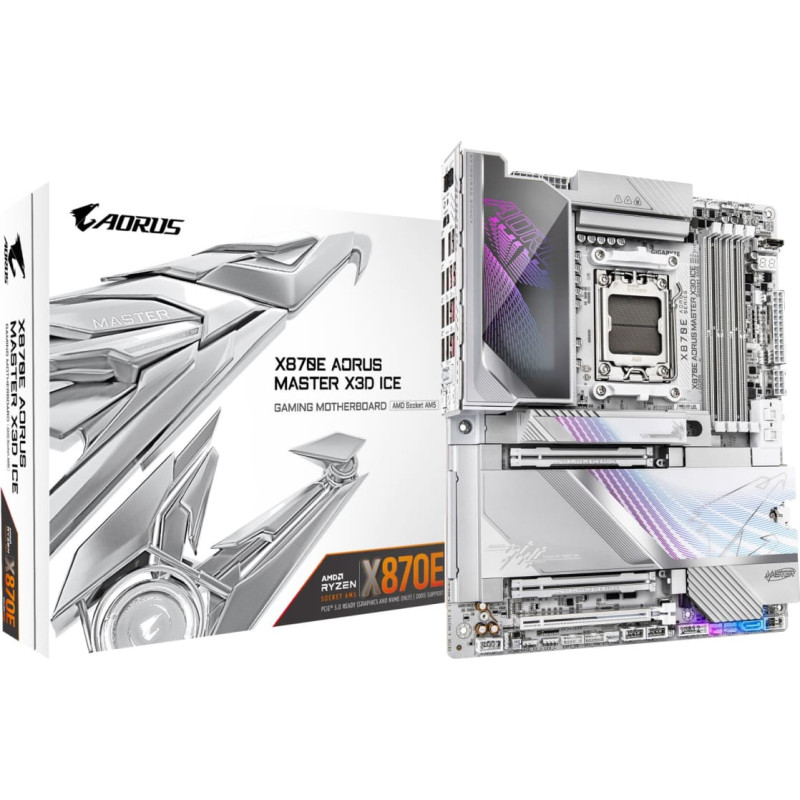 Gigabyte X870E AORUS MASTER X3D ICE AMD X870E AM5 lizdas ATX