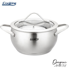 Puodas nerūdijančio plieno su teflono danga 1.8L 16x9 cm HR-RW-T018C, COOKING BY HEINNER