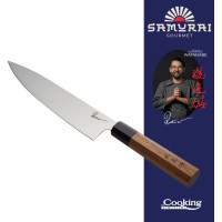 Šefo peilis 20cm SAMURAI GOURMET juodmedžio ir riešutmedžio rankena HR-EVI-R20 HEINNER