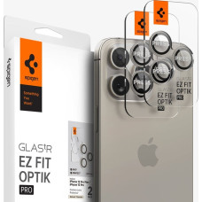 Spigen Spigen Glass tR EZ Fit Optik Pro 2 Pack, nature titanium - iPhone 15 Pro/15 Pro Max
