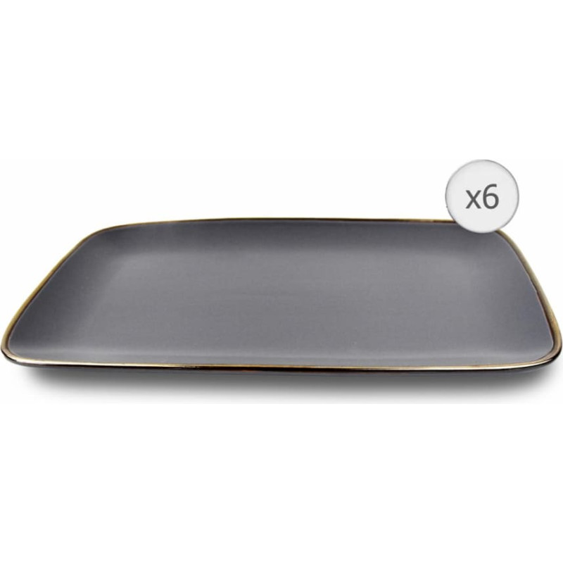 Keraminių lėkščių rinkinys 6vnt. 32x20cm CALYPSO HR-WDF-G326 HEINNER