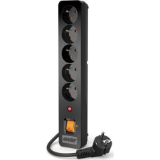 Acar Power strip Acar X5 overvoltage 5 sockets 5 m black (W0181)