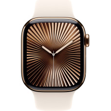 Apple Watch Series 10, Smartwatch (gold, titanium case, 42 mm, Polar Star M/L sport band, cellular)