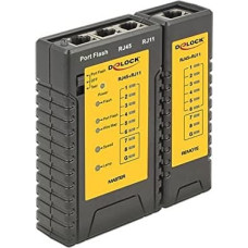 Delock cable tester RJ45 / RJ12 + port finder (black)