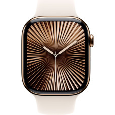 Apple Watch Series 10, Smartwatch (gold, titanium case, 46 mm, Polar Star S/M sport band, cellular)