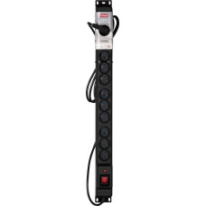Activejet Power strip Activejet Overvoltage Combo 12 sockets 3 m black (COMBO/12gn/3m/cz )