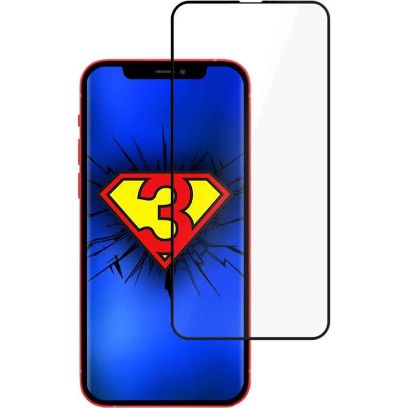 3MK Screen tempered glass HardGlass Max Finger Print for iPhone 13 Black