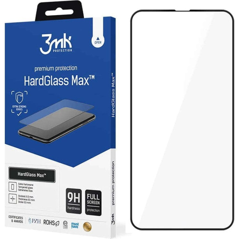 3MK Screen tempered glass HardGlass Max Finger Print for iPhone 13 Black