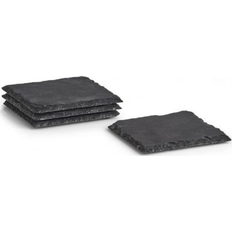 Zeller Zestaw podkładek pod szklankę, 4 sztuki, łupek, 10x10x0,5cm cm
