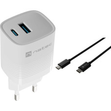 Natec Ładowarka Natec Ribera 1x USB-A 1x USB-C 3 A (NUC-2140) + Kabel USB-C - USB-C 2 m Czarny