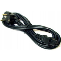 Logo Kabel zasilający Logo Kabel sieciowy 230V do zasilacza laptopa, CEE7 (widelec) - C5, 2m, VDE approved, czarny, Logo, blistr, koncówka C5