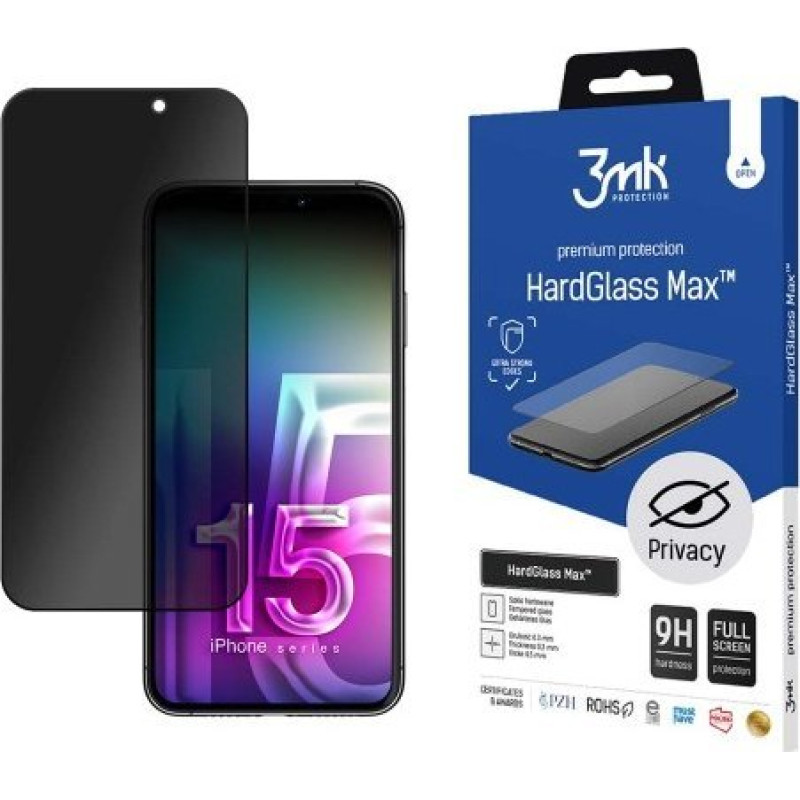 3MK Glass HardGlass Max Privacy Black iPhone 15 Pro Max