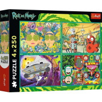 Trefl Puzzle Zakręcony świat Ricka i Morty'ego 4x250 elementów