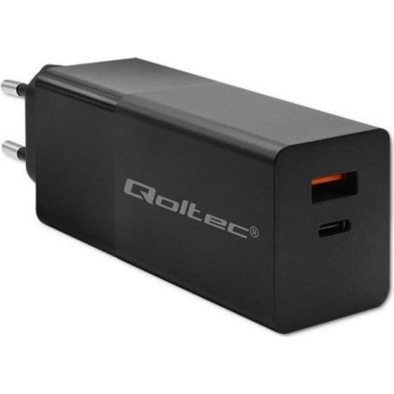 Qoltec Loader Qoltec GAN Power Pro Charger 1xUSB-C | 1xUSB | 100W | 5-20V | 1.5-5A| PD | Black