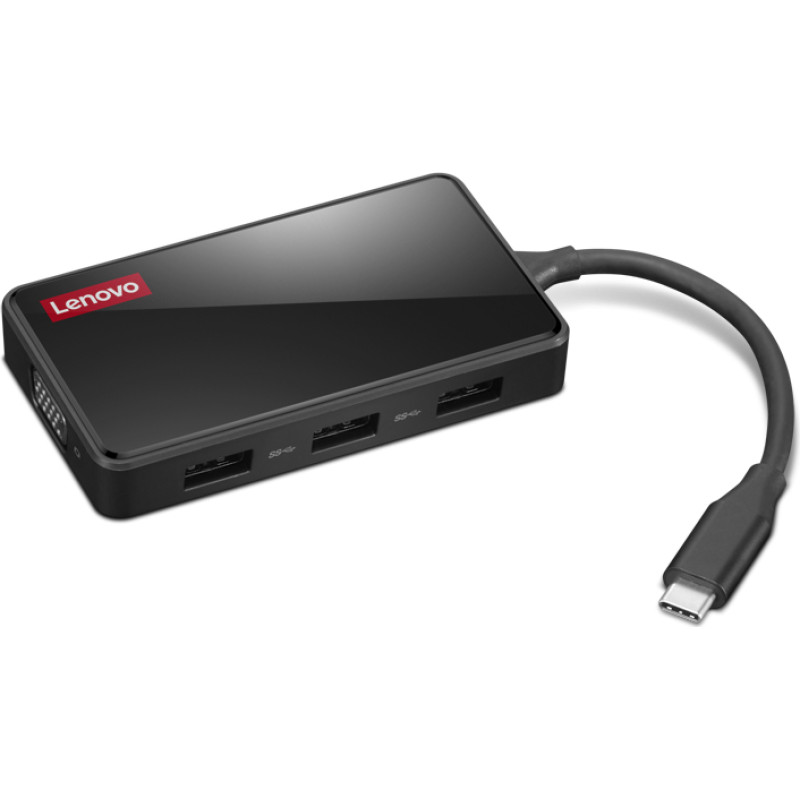 Lenovo GX91M73945 knyginių kompiuterių dokas / jungčių replikatorius Vielinis USB 3.2 Gen 1 (3.1 Gen 1) Type-C Juoda