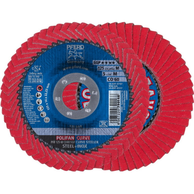 Pferd Lapelinis &scaron;lifavimo diskas SGP CURVE STEELOX 125mm CO60 M PFR, Pferd