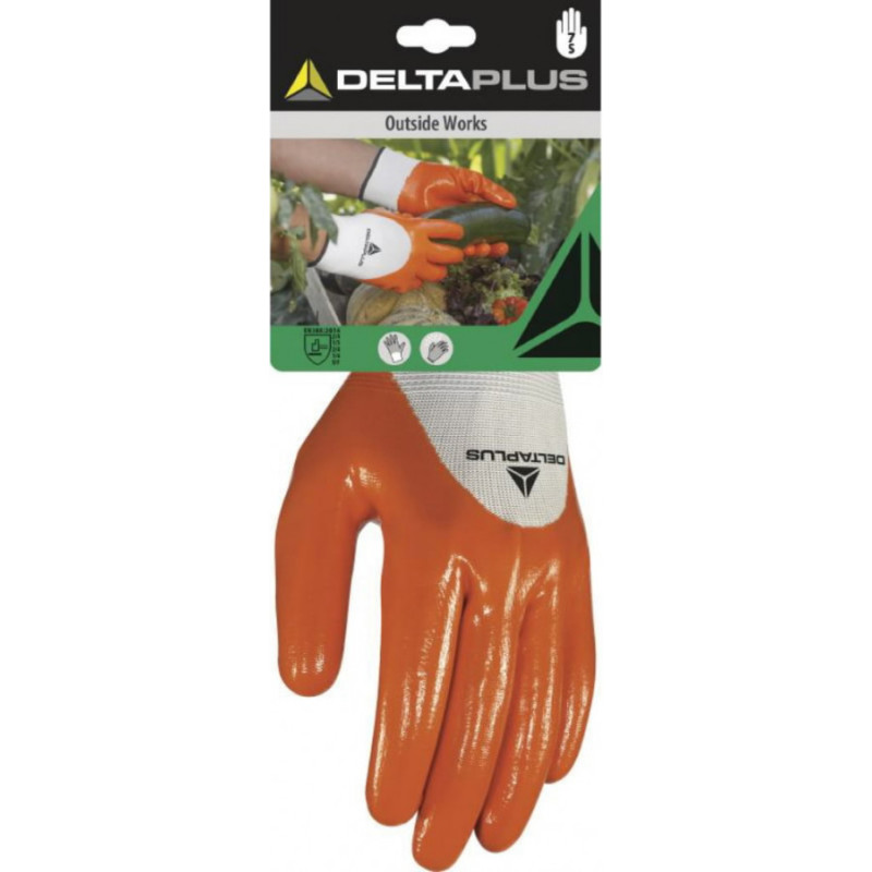 Delta Plus Pirštinės, poliesteris, nitrilu dengtas delnas ir pirštų gal 9, Delta Plus