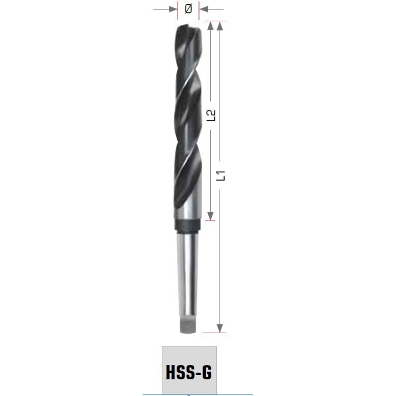 Exact Metalo grąžtas su Morzės kūgio kotu DIN345 HSS-G Ø21,0mm, Exact