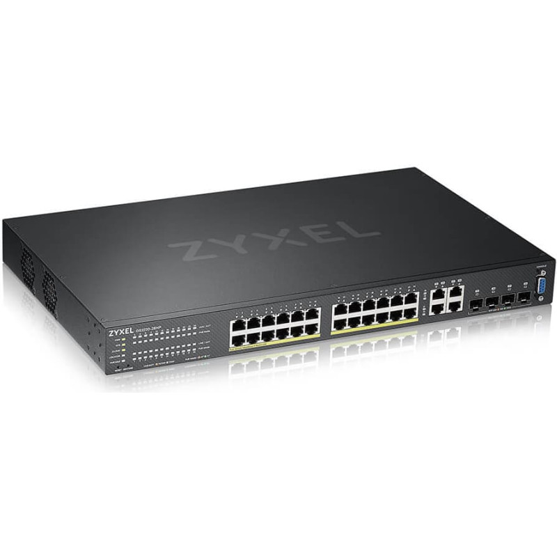 Zyxel GS2220-28HP-EU0101F tinklo komutatorius Valdomas L2 Gigabit Ethernet (10/100/1000) Maitinimas per Eternetą (PoE) Juoda