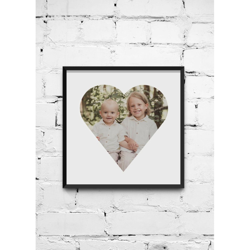 Focus Ramka Focus Focus Passepartout 40x40 / Heart 30 dia Polar White