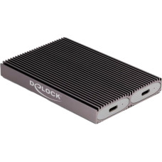 Delock External USB Type-C Dual Combo Enclosure for 2 x M.2 N, Drive Enclosure grey