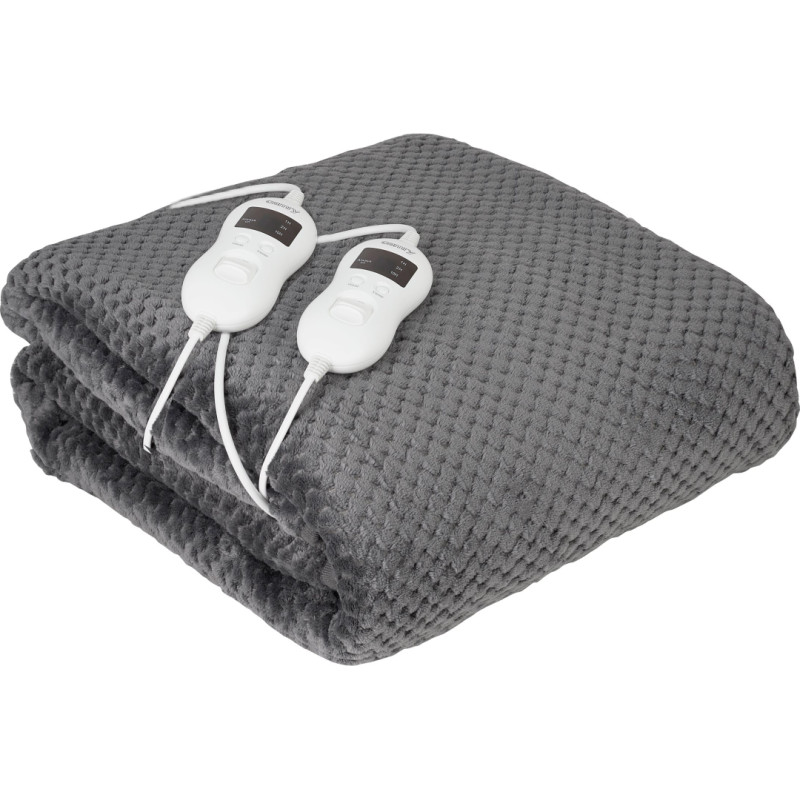 Camry | Electric Heated Blanket | CR 7417 | Number of heating levels 8 | Number of persons 2 | Washable | Remote control | Coral fleece/Polyester | 60 W | Grey