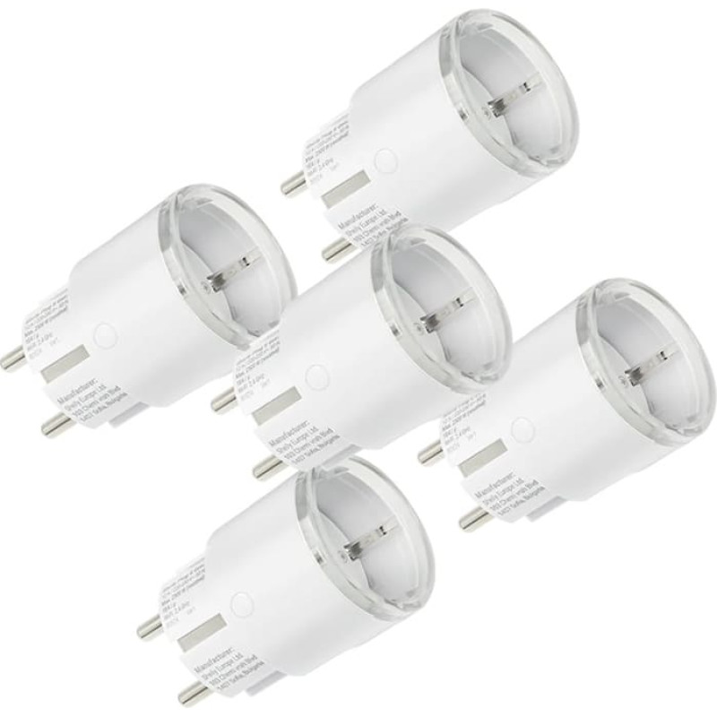 Shelly Set of 5 Shelly Plug S MTR Gen3 12A smart outlets (white)