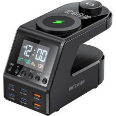 Blitzwolf BW-FW10 alarm clock with charger 2xUSB-A, 4xUSB-C, 240W